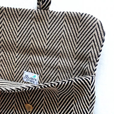 Pochette motif chevron multiusage en tissu haute couture 100% upcycling